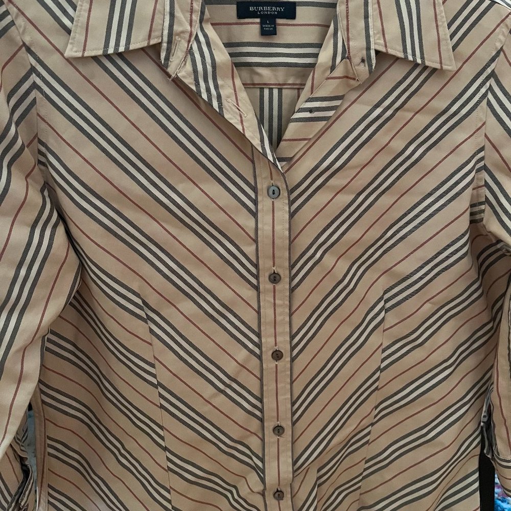 Burberry cotton beige button down shirt